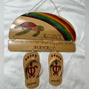 *Host Pick!* - shoes off wooden wall sign from Hawaii
